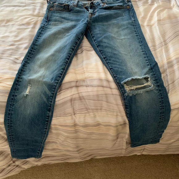 Low rise distressed denim. - Picture 7 of 7